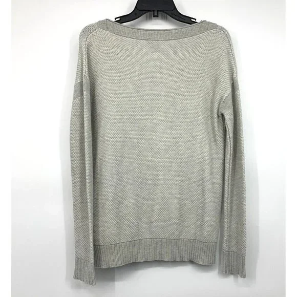 Vince Sweater Color Jacquard Gray Crewneck Long Sleeve Pullover - Picture 7 of 10